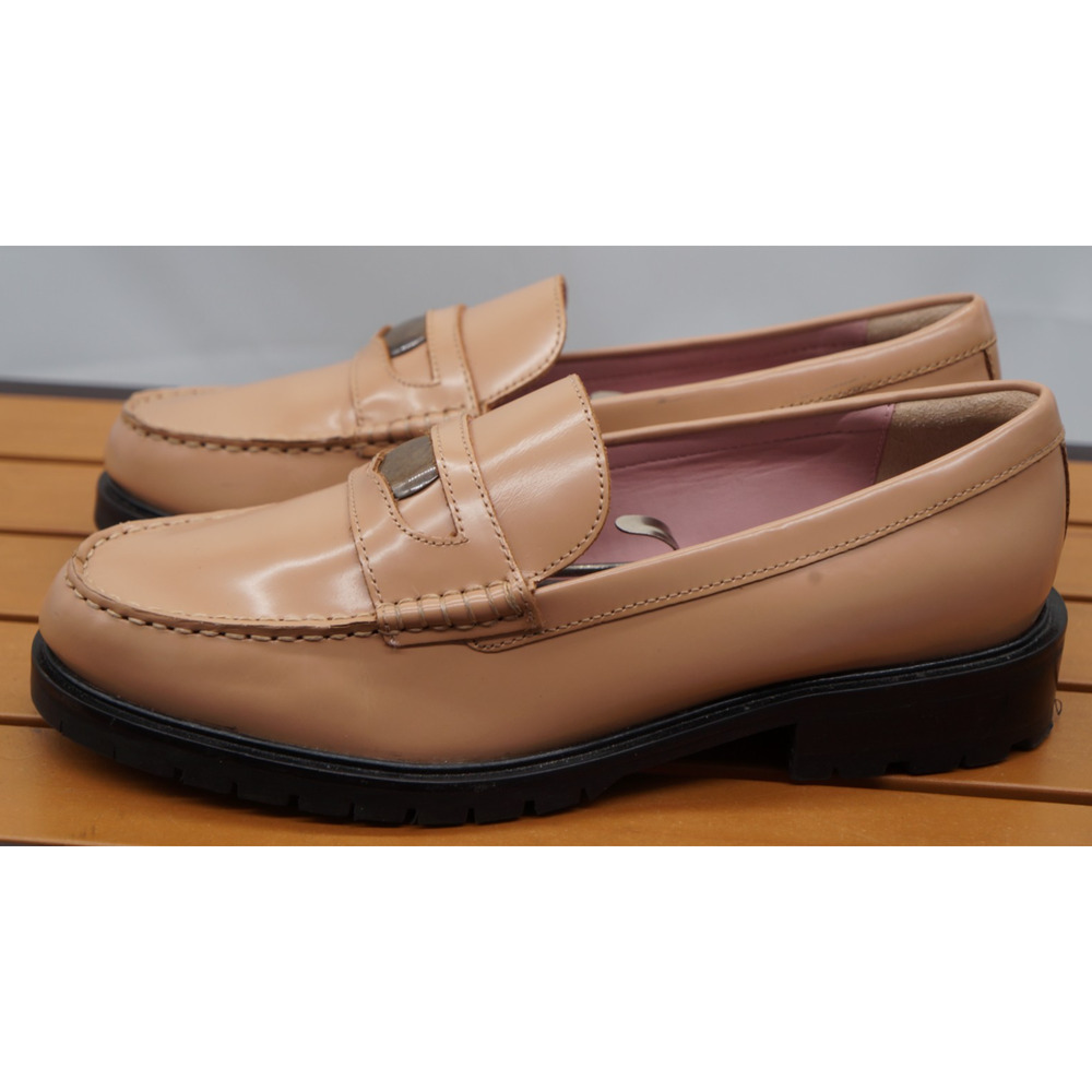 FREE PEOPLE Liv Camel Leather Penny Loafers Women’s Size 8.5 EUR 38.5